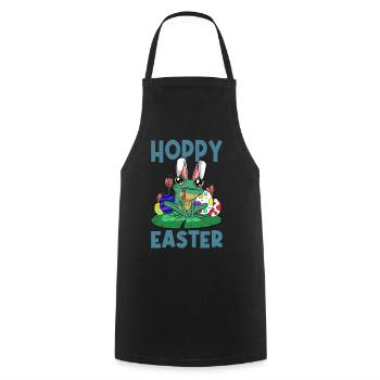 Hoppy Easter Süßer Ostern Frosch Osterhase Osterei - Kochschürze - Schwarz - Vorne - AI Model Male 185 dark (185cm)