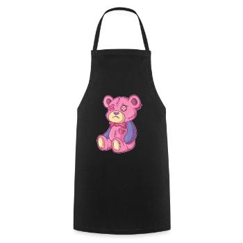 Kawaii Pastel Goth Teddy Bear Gothique Occulte Vaudou - Tablier de cuisine - noir - Devant - AI Model Male 185 dark (185cm)