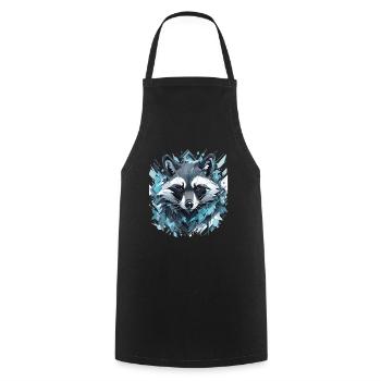 raccoon raccoon raccoon head animals - Cooking Apron - black - Front - AI Model Male 185 dark (185cm)