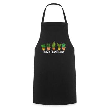 Crazy Plant Lady Plants Garden Gardener Florist - Cooking Apron - black - Front - AI Model Male 185 dark (185cm)
