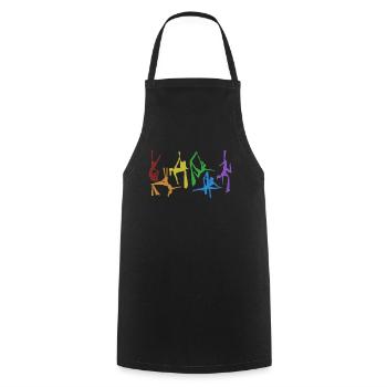 Aerial Silk LGBT Regenbogen Gymnastik Aerial Yoga - Kochschürze - Schwarz - Vorne - AI Model Male 185 dark (185cm)