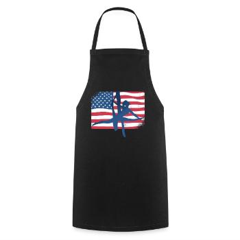 Amerikanische Flagge Luftakrobat Gymnastik Aerial Yoga - Kochschürze - Schwarz - Vorne - AI Model Male 185 dark (185cm)