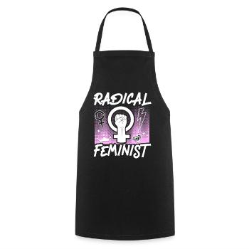 Feminist Radical Feminist - Cooking Apron - black - Front - AI Model Male 185 dark (185cm)