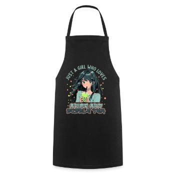 Just a girl who loves Anime and Boba Bubble Tea - Kochschürze - Schwarz - Vorne - AI Model Male 185 dark (185cm)