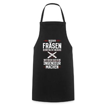 Wen Fräsen einfach wäre würde es ein Ingenieur tun - Kochschürze - Schwarz - Vorne - AI Model Male 185 dark (185cm)