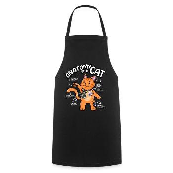 Anatomy of a cat Cute paws Serotonin - Cooking Apron - black - Front - AI Model Male 185 dark (185cm)