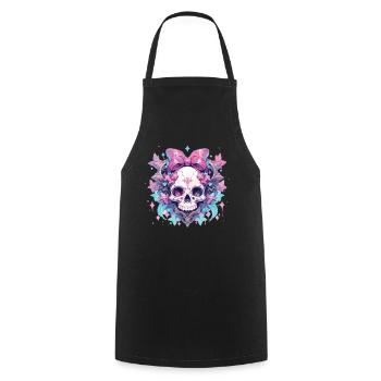 Totenkopf Todenschädel Skull Skulls - Kochschürze - Schwarz - Vorne - AI Model Male 185 dark (185cm)