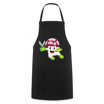 Ciseaux de coiffeur aux champignons - Tablier de cuisine - noir - Devant - AI Model Male 185 dark (185cm)