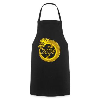 Nouvel An lunaire du Dragon 2024 - Tablier de cuisine - noir - Devant - AI Model Male 185 dark (185cm)