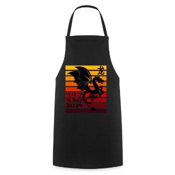Nouvel An lunaire du Dragon 2024 - Tablier de cuisine - noir - Devant - AI Model Male 185 dark (185cm)