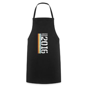 Limited Edition Retro 2016 - Cooking Apron - black - Front - AI Model Male 185 dark (185cm)