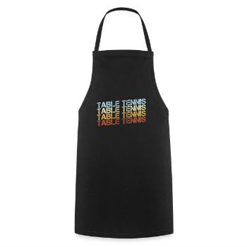 Tennis de Table Rétro - Tablier de cuisine - noir - Devant - AI Model Male 185 dark (185cm)