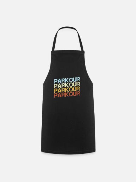 Parkour Retro - Cooking Apron - black