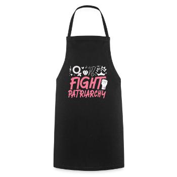 Feminist Fight Patriarchy - Kochschürze - Schwarz - Vorne - AI Model Male 185 dark (185cm)