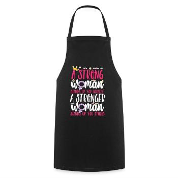 Feminist A Strong Woman Stands Up - Kochschürze - Schwarz - Vorne - AI Model Male 185 dark (185cm)