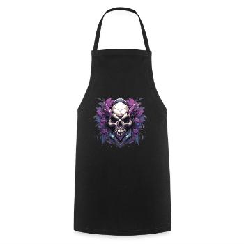 Totenkopf - Kochschürze - Schwarz - Vorne - AI Model Male 185 dark (185cm)