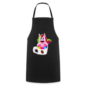 Einhorn Tasse Kaffee - Kochschürze - Schwarz - Vorne - AI Model Male 185 dark (185cm)