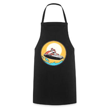 Mann auf Jetski Jet Ski Racer - Kochschürze - Schwarz - Vorne - AI Model Male 185 dark (185cm)