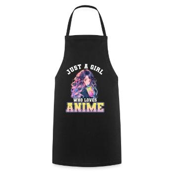 Just a girl who loves Anime - Cooking Apron - black - Front - AI Model Male 185 dark (185cm)
