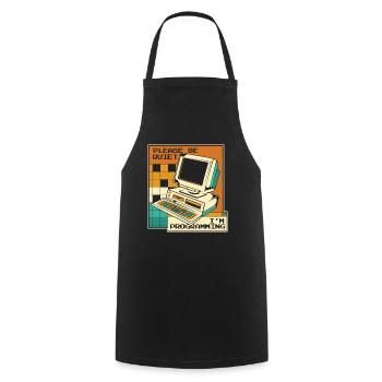 Please Be Quiet Software Engineer Developer - Cooking Apron - black - Front - AI Model Male 185 dark (185cm)