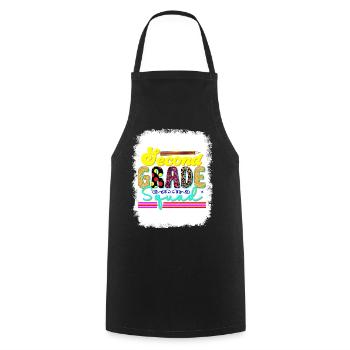 Second Grade Rainbow Girls Boys Teacher Team 2nd - Cooking Apron - black - Front - AI Model Male 185 dark (185cm)