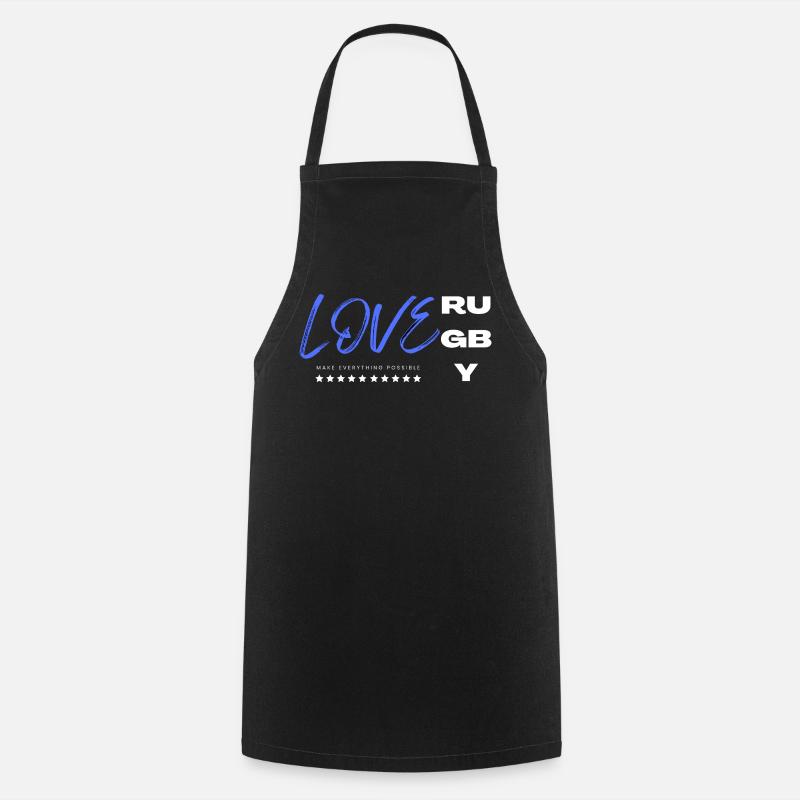 Love rugby blue - Tablier de cuisine - noir