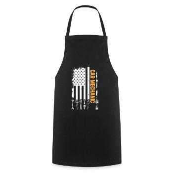 Car Mechanic US Flag Auto Mechanic - Kochschürze - Schwarz - Vorne - AI Model Male 185 dark (185cm)