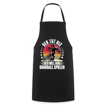 Handball Handballer - Kochschürze - Schwarz - Vorne - AI Model Male 185 dark (185cm)