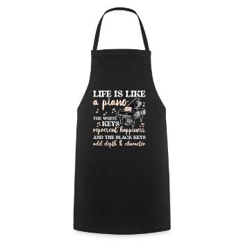 Life Is Like A Piano Piano Player - Cooking Apron - black - Front - AI Model Male 185 dark (185cm)