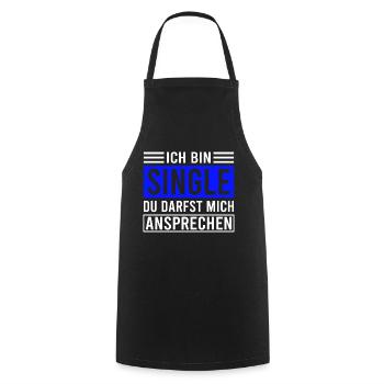 Lustiges Solo Single Männer Bachelor Junggeselle - Kochschürze - Schwarz - Vorne - AI Model Male 185 dark (185cm)