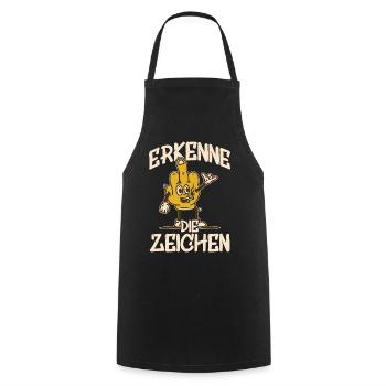 Erkenne die Zeichen! Party Disco Konzert Festival - Kochschürze - Schwarz - Vorne - AI Model Male 185 dark (185cm)