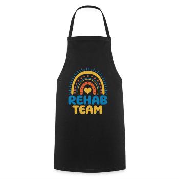 Cute rehab team boho rainbow apparel - Cooking Apron - black - Front - AI Model Male 185 dark (185cm)