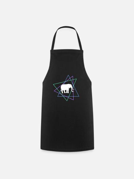 Elefant - Kochschürze - Schwarz