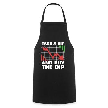 Cryptocurrency Take A Sip And Buy The Dip Trading - Kochschürze - Schwarz - Vorne - AI Model Male 185 dark (185cm)