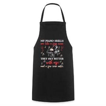 My Piano Skills are like Fine wine they get better - Cooking Apron - black - Front - AI Model Male 185 dark (185cm)