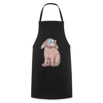Rabbit Glasses - Cooking Apron - black - Front - AI Model Male 185 dark (185cm)