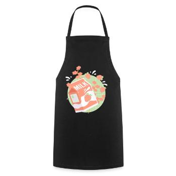 Strawberry Milk Kawaii 90s Retro - Kochschürze - Schwarz - Vorne - AI Model Male 185 dark (185cm)