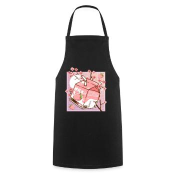 Retro Strawberry Milk 90s Kawaii - Kochschürze - Schwarz - Vorne - AI Model Male 185 dark (185cm)