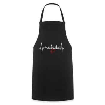 Madrid Skyline Heartbeat Espagne Silhouette Pulse - Tablier de cuisine - noir - Devant - AI Model Male 185 dark (185cm)
