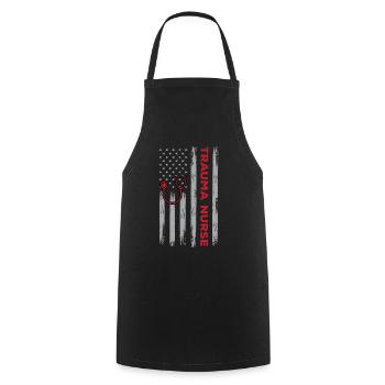 Trauma Nurse America - Cooking Apron - black - Front - AI Model Male 185 dark (185cm)