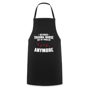 Retired accident nurse - Cooking Apron - black - Front - AI Model Male 185 dark (185cm)