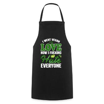 Vegan Veganism - Cooking Apron - black - Front - AI Model Male 185 dark (185cm)