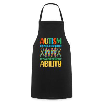 Autism Autistic - Cooking Apron - black - Front - AI Model Male 185 dark (185cm)