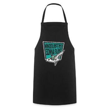 Les véliplanchistes vont à Surf Surfer Surfer - Tablier de cuisine - noir - Devant - AI Model Male 185 dark (185cm)