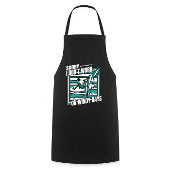 I Don't Work On Windy Days Water Sports Surfer - Cooking Apron - black - Front - AI Model Male 185 dark (185cm)