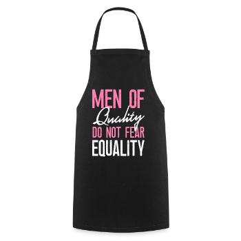 Feminist Men Of Quality Don't Fear - Cooking Apron - black - Front - AI Model Male 185 dark (185cm)