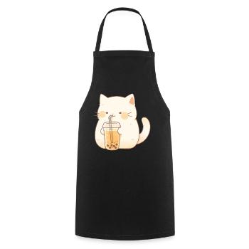 Boba and Cats Katze die Bubble Tee trinkt Anime - Kochschürze - Schwarz - Vorne - AI Model Male 185 dark (185cm)
