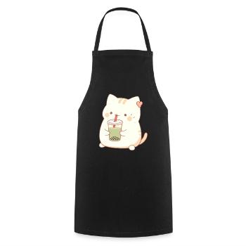 Boba and Cats Katze die Bubble Tee trinkt Anime - Kochschürze - Schwarz - Vorne - AI Model Male 185 dark (185cm)