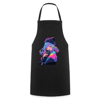 Anime et chats Kawaii Girl Anime - Tablier de cuisine - noir - Devant - AI Model Male 185 dark (185cm)