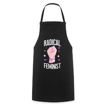 Feminist Radical Feminist - Cooking Apron - black - Front - AI Model Male 185 dark (185cm)